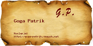 Goga Patrik névjegykártya